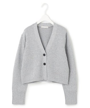 ICB 【洗える】リッチシャインニット カーディガン シルバー系