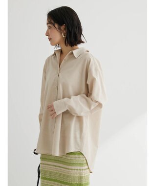 Green Parks 綿麻混レギュラーシャツ Light Beige