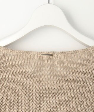 自由区 リネンミドルゲージプルオーバー ニット ベージュラメ