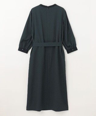 J.PRESS LADIES 【洗える】シュリンクデシン ジオメトリックプリント ワンピース ダークグリーン系5