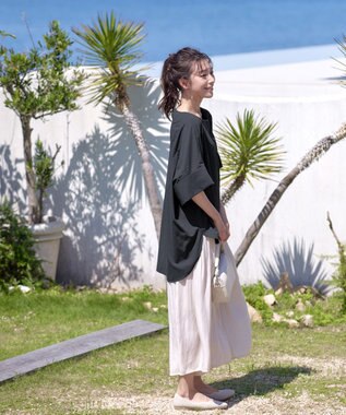 Tiaclasse 【洗える】ワイドスリーブドルマンブラウス チャコールグレー