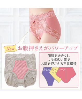 BRADELIS New York 【BRADELIS NewYork peace】おしりPラインレーシーショーツ23  深め 補正ショーツ コーラルピンク