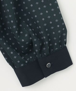 J.PRESS LADIES 【洗える】シュリンクデシン ジオメトリックプリント ワンピース ダークグリーン系5