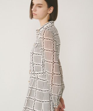 GRACE CONTINENTAL チェーンチェックプリントワンピース キナリ