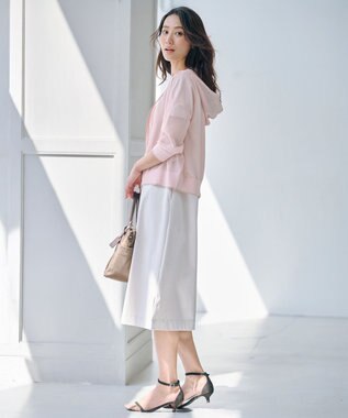 J.PRESS LADIES L 【WEB限定カラーあり・洗える】SHEER LIGHT KNIT ラメ パーカー 【WEB限定カラー】グレイッシュピンク系