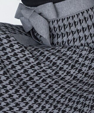 Tiaclasse 【洗える】千鳥柄ニットプリーツワンピース ブラック