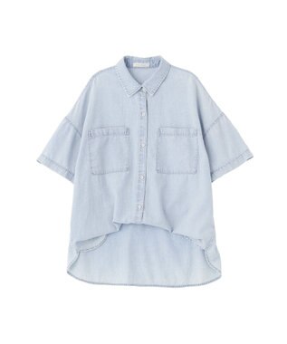 Green Parks 半袖シアーデニムシャツ Light Indigo