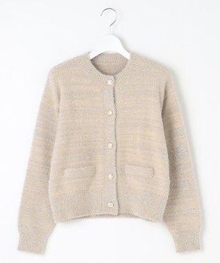 Feroux 【洗える】ラメシャギー カーディガン ベージュ系