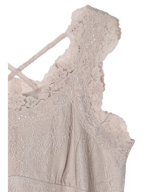 earth music&ecology 総レースキャミソール Beige