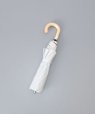 AURORA BLAO (ブラオ) ボーダー柄 晴雨兼用傘(折りたたみ傘) シルバーグレー