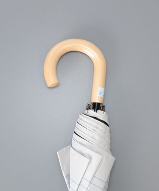 AURORA BLAO (ブラオ) ボーダー柄 晴雨兼用傘(折りたたみ傘) シルバーグレー