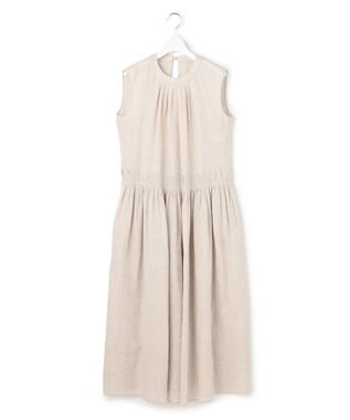 23区 S 【GOLD LABEL】ノーザンリネン バックリボン フレア ワンピース ベージュ系