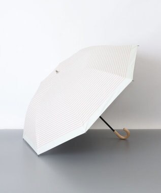 AURORA BLAO (ブラオ) ボーダー柄 晴雨兼用傘(折りたたみ傘) オフホワイト