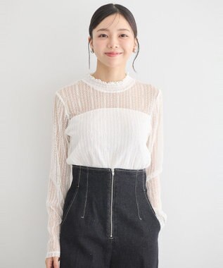 earth music&ecology レースドッキングプルオーバー