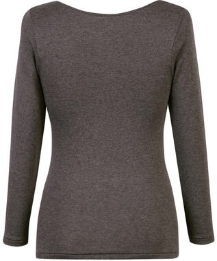 Wing あったかインナー 綿混 裏起毛 よく伸びる素材 【ラクのびサーモ】 8分袖 長袖 秋 冬 EL6813 ウイング／ワコール ブラウン