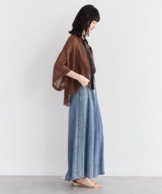 YECCA VECCA バイオ加工ヴィンテージデニムワイドパンツ Indigo