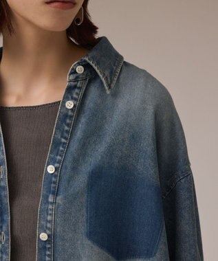 GRACE CONTINENTAL デニム2WAYシャツ ブルー