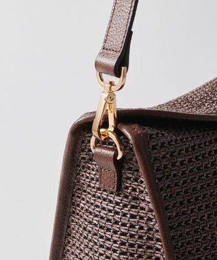 russet ナイロンラフィアショルダーバッグ(CE-1713) D.Brown