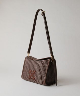 russet ナイロンラフィアショルダーバッグ(CE-1713) D.Brown