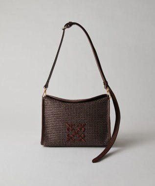 russet ナイロンラフィアショルダーバッグ(CE-1713) D.Brown