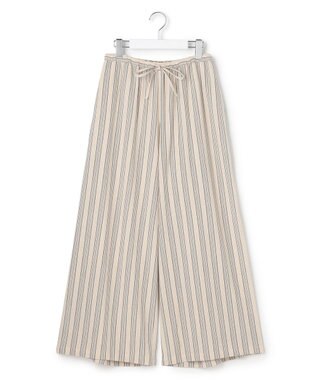 J.PRESS YORK STREET 【WOMEN】リネンストライプ イージーワイド パンツ