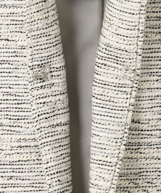 ANY L ツイードジャケット オフ×ブラック