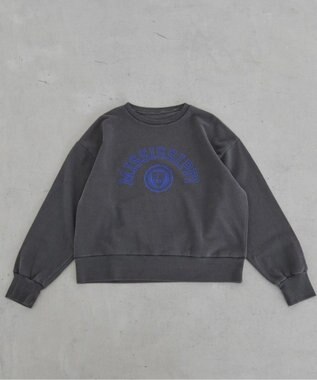 WEGO 【ANGIE VINTAGE】ピグメントカレッジロゴショートスウェット ブラック