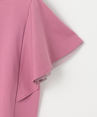 ANY SIS L 【接触冷感・UVケア】着映えフリルスリーブ カットソー ピンク