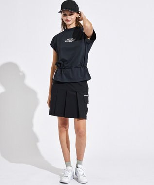 PW CIRCULUS 【UVカット / 接触冷感 / 伸縮性抜群】【WOMEN】フロントプリーツ ゴルフウェア レディース ブラック系