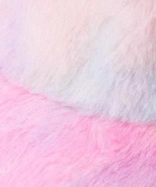 ANY KIDS ネコ耳付き ファー キャップ レインボー