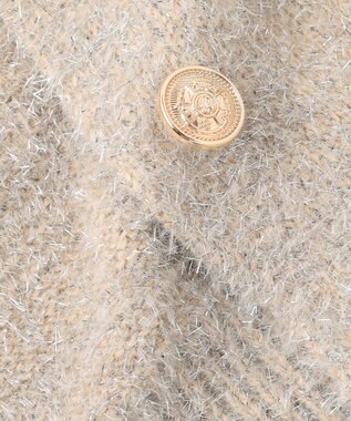 Feroux 【洗える】ラメシャギー カーディガン ベージュ系