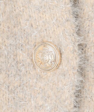 Feroux 【洗える】ラメシャギー カーディガン ベージュ系