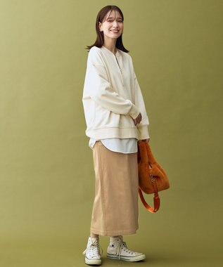 ANY ハーフジップスウェット エクリュ