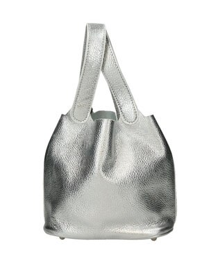 INTER-CHAUSSURES 【ANDREA CARDONE】メタリックレザーバケットバッグ シルバー