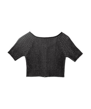 WEGO ダブルジップオフショルニットトップス ブラック