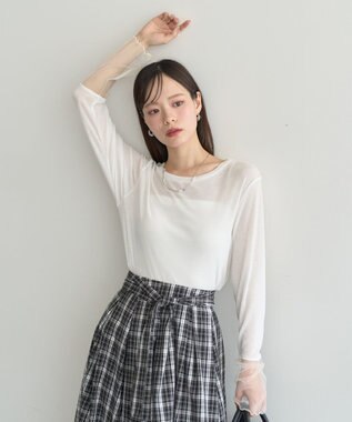 earth music&ecology シアースリーブプルオーバー Off White