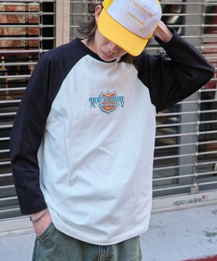 WEGO リラックスフィットグラフィックラグランT（7S） ホワイト