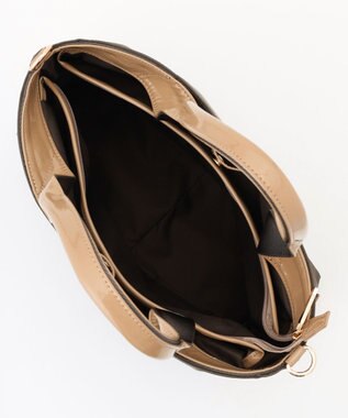 LA BAGAGERIE ツイルナイロン×エナメル 2WAYトートバッグ Mサイズ カーキ