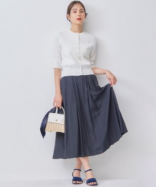 組曲 【洗える・6色展開】CANDYボタン 半袖カーディガン アイボリー系