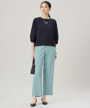 自由区 L 【セットアップ対応・洗える】ブークレダンボール カットソー ネイビー