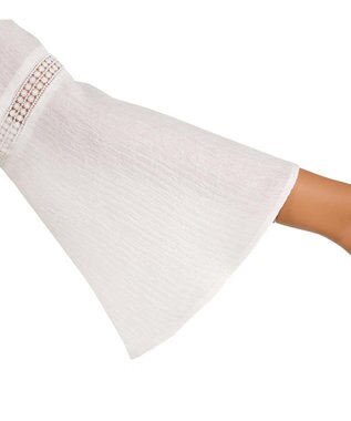 San-ai Resort（三愛水着楽園） 楊柳×レース　羽織り　F【San-ai Resort（サンアイリゾート）】 ホワイト