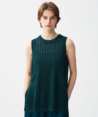 uncrave シースルーケーブルニット ノースリーブトップス