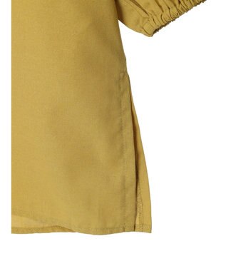 Green Parks 綿麻混紐付きデザインブラウス Yellow