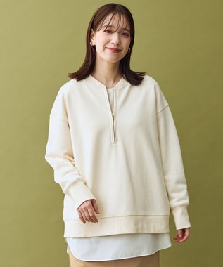 ANY ハーフジップスウェット エクリュ