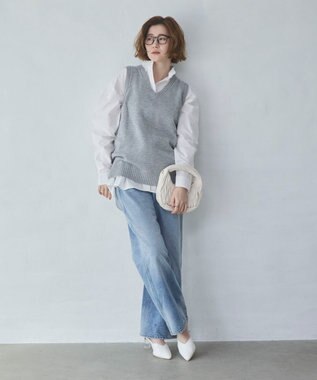 WEGO 【2026春夏】ベーシックニットベスト 杢グレー