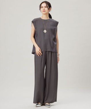 自由区 【カタログ掲載・セットアップ対応・接触冷感・UVケア・洗える】エアリーツイルワイド パンツ バーント