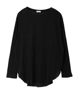 earth music&ecology コットンシアークルーネックプルオーバー Black