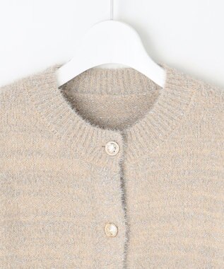 Feroux 【洗える】ラメシャギー カーディガン ベージュ系