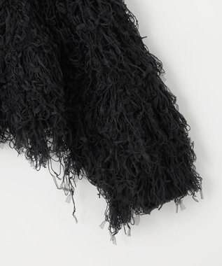 #Newans リボンヤーンニットカーディガン ブラック