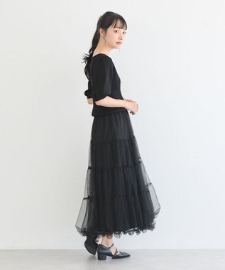 earth music&ecology チュールバルーンスカート Black